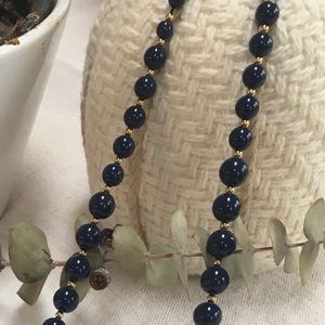2 for $10 Bundle - Vintage navy beaded necklace